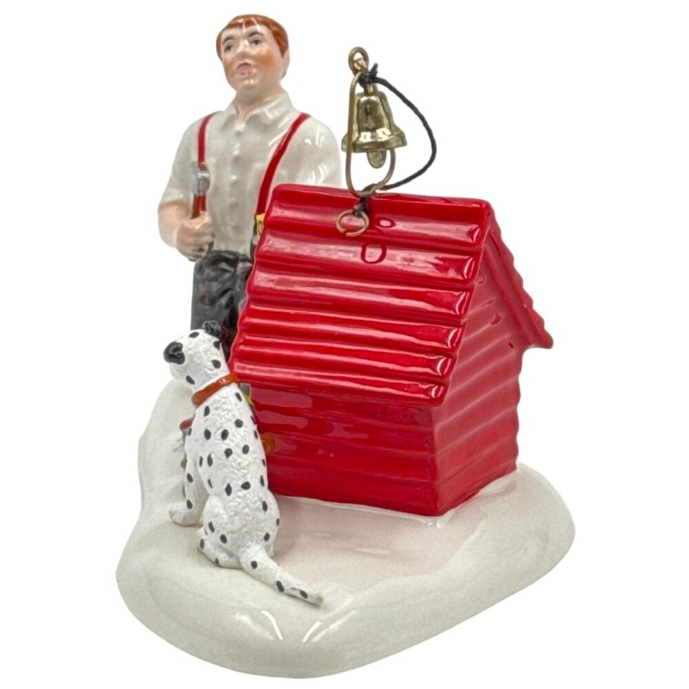 Department 56 Snow Village Sparky's New Doghouse Dalmatian Fire House No. 4 Xmas - Picture 2 of 9